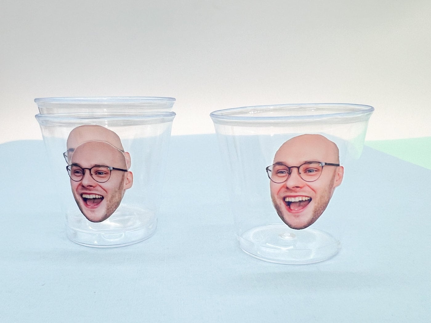 Custom Photo Face Cutout Plastic Shot Glasses - Bachelorette, Birthday, Bridal Decorations