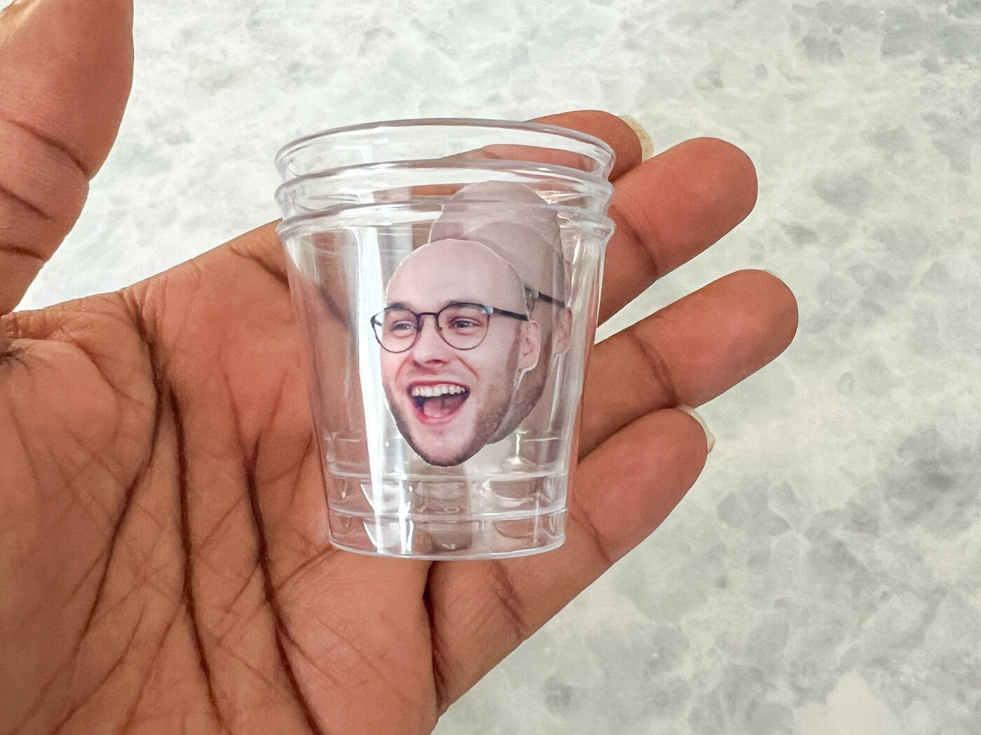 Custom Photo Face Cutout Plastic Shot Glasses - Bachelorette, Birthday, Bridal Decorations