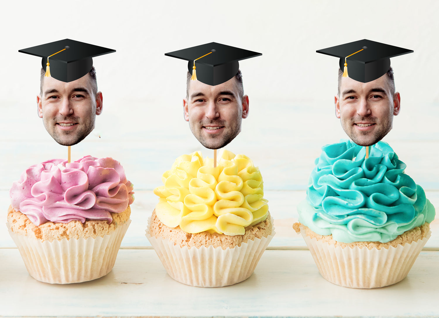 2022 Graduation Photo Cupcake Toppers - Designs by MCB