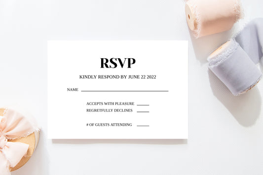 Modern RSVP Card Template - MODEE - Designs by MelissaCB