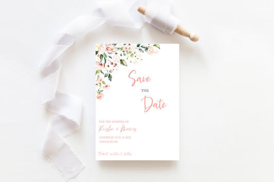 Dusty Rose Save the Date Template 01 - Designs by MelissaCB