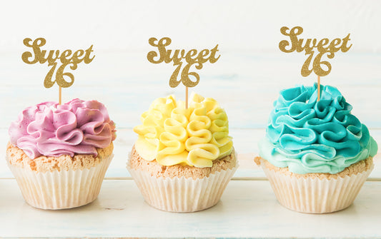 Sweet 16 Cupcake Toppers | Cupcake Picks | Birthday Party Decorations