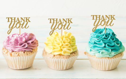 Thank You Cupcake Topper | Cupcake Picks | Party Decor and Decorations