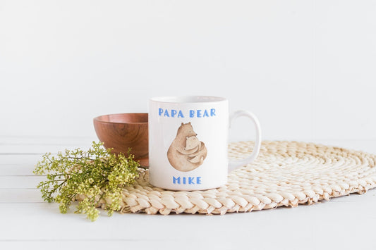 Custom Papa Bear Ceramic Mug for Father's Day, Birthday, New dad