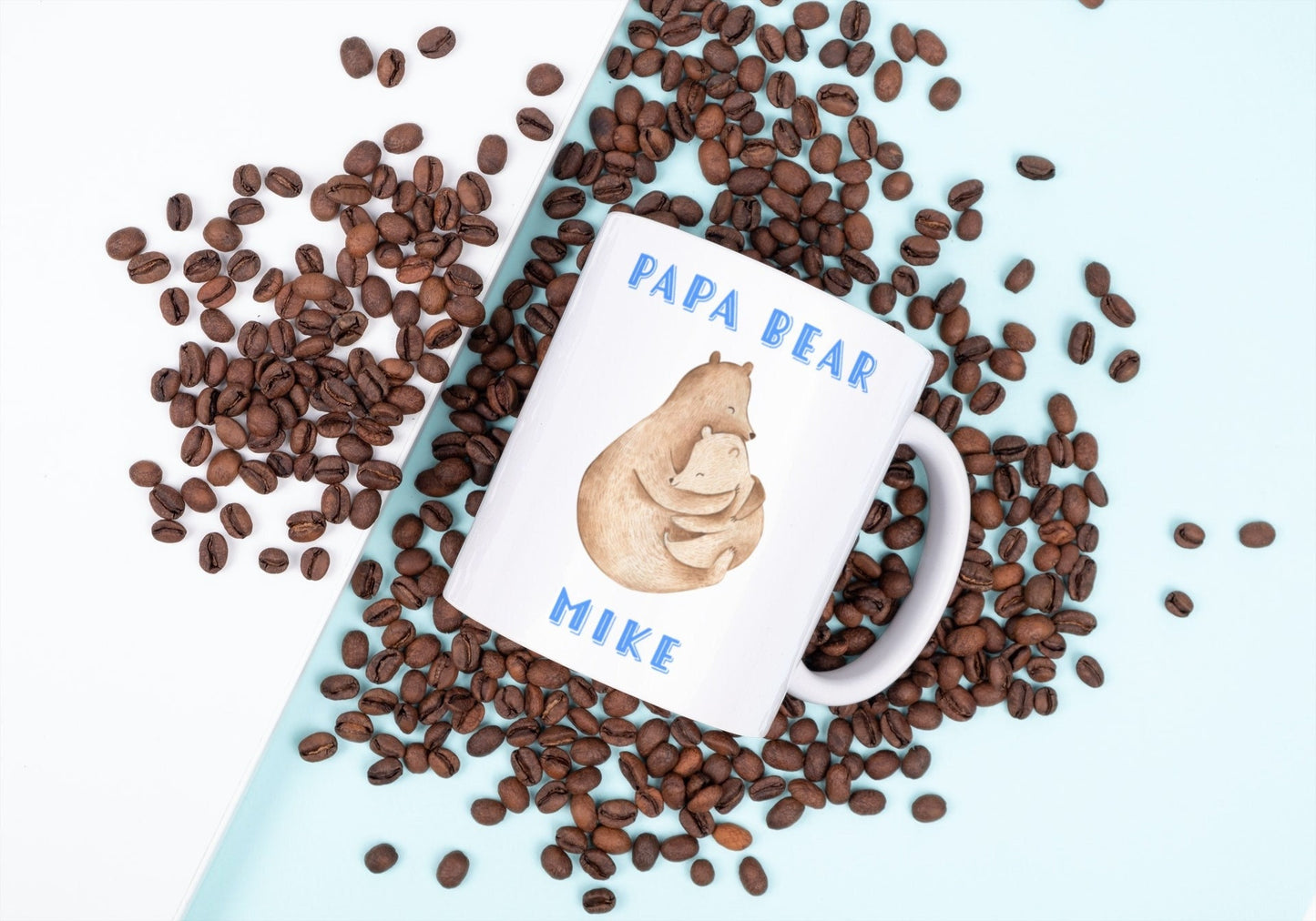 Custom Papa Bear Ceramic Mug for Father's Day, Birthday, New dad