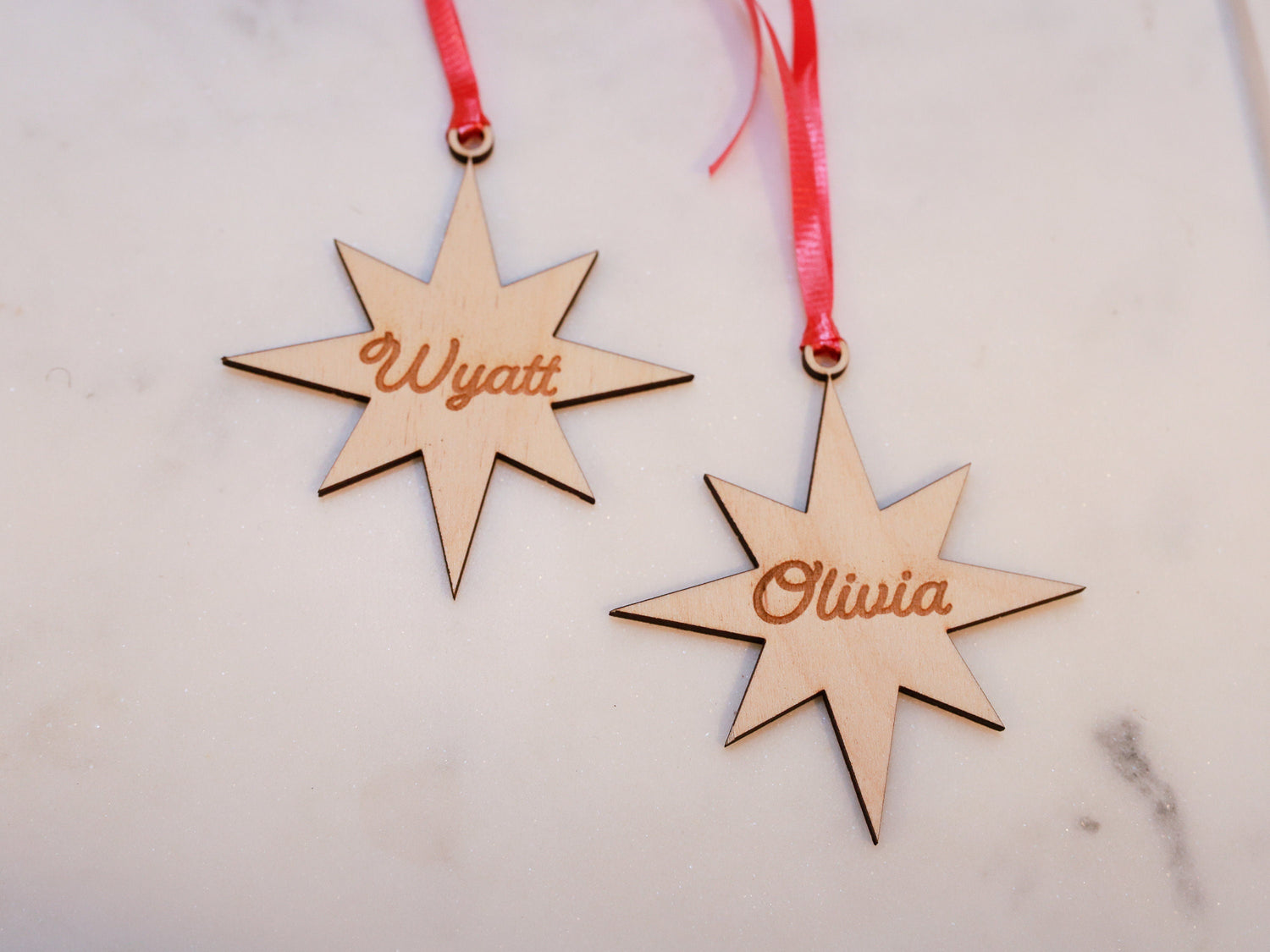 Personalized Engraved Wood Gift Tag with Name - Rustic Christmas Ornament Bauble - Custom Stocking Tag - Wood Place Card